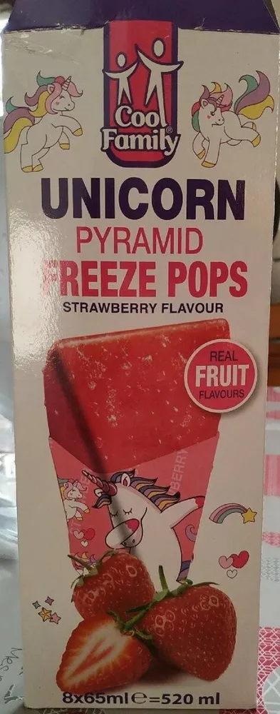 Unicorn pyramid freeze pops