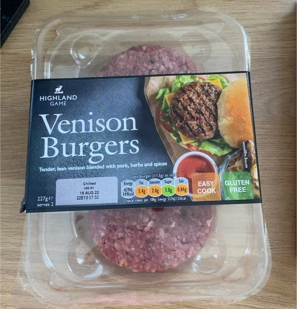 Venison burgers