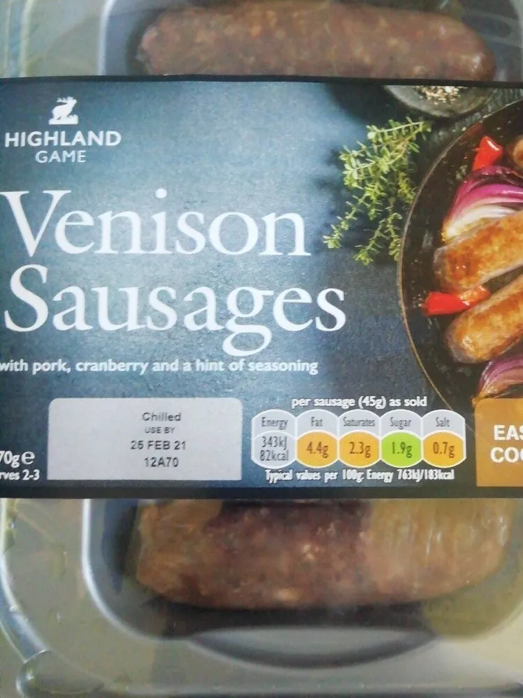 Venison Sausages