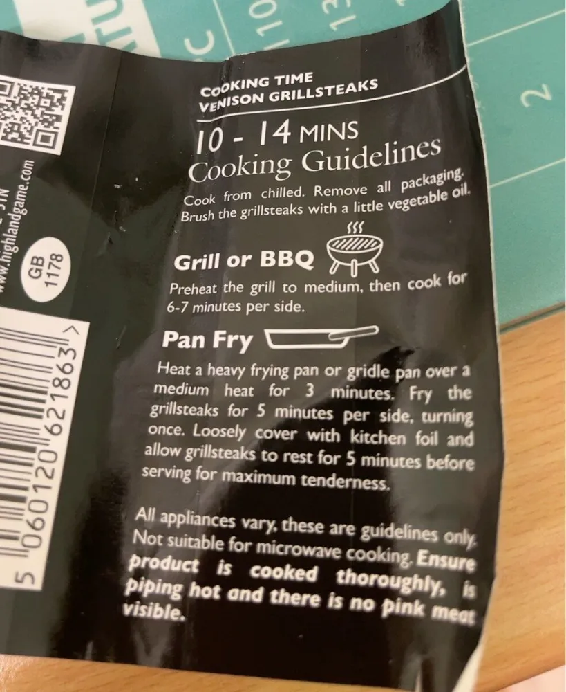 Venison grillsteaks