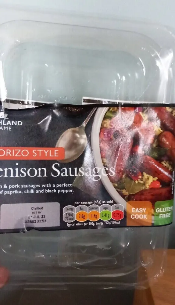 Chorizo Style Venison Sausages