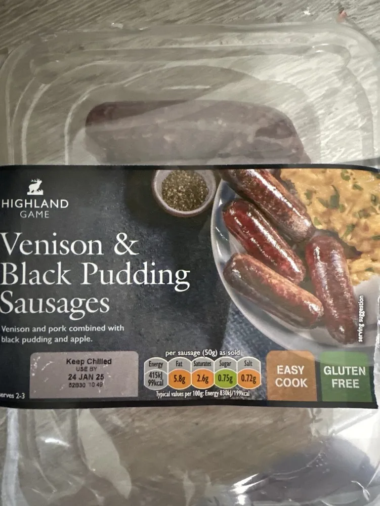 Venison & Blacking Pudding Sausages