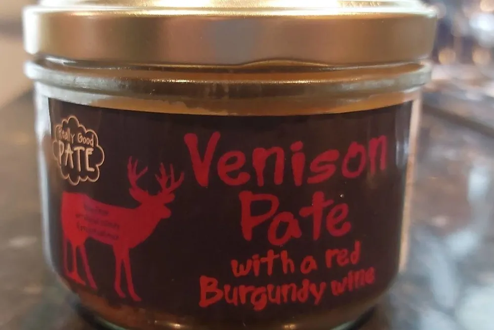Venison Pate with a red wine Burbundy wine