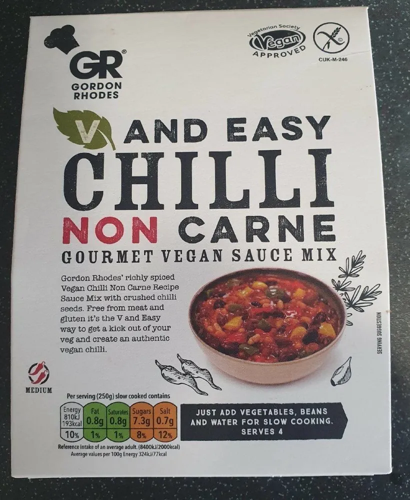 V and easy chilli non carne