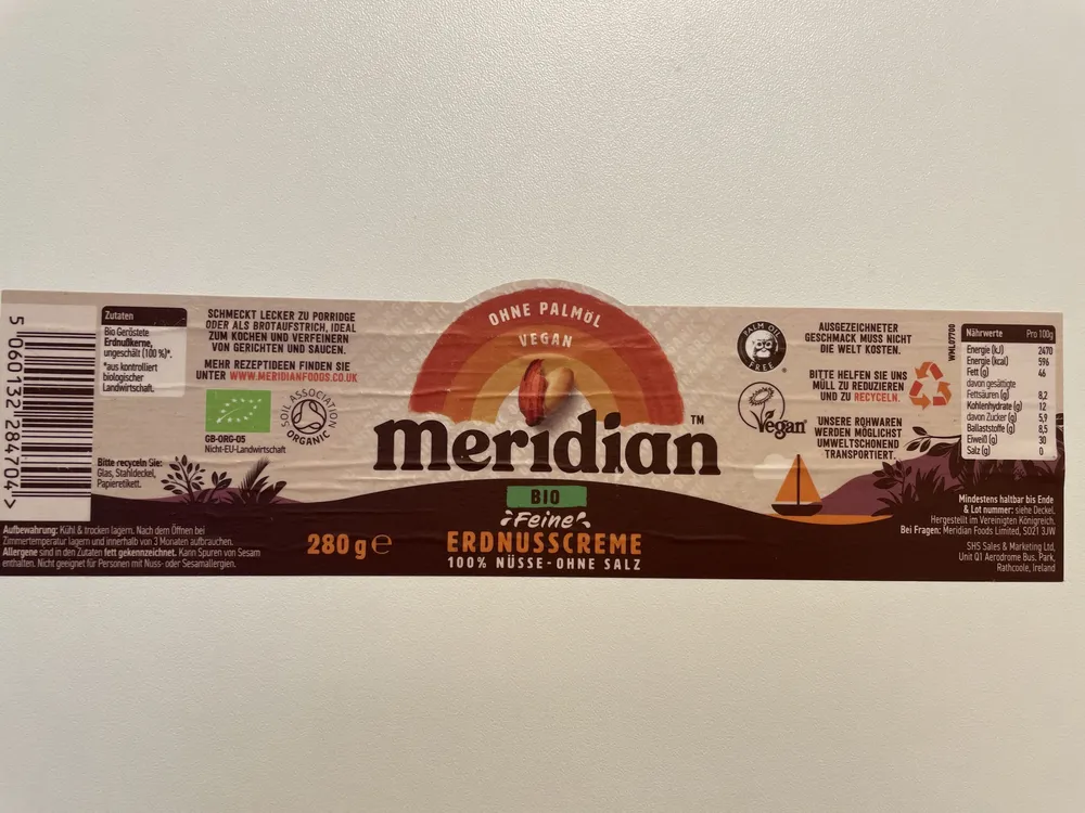 Meridian Erdnusscreme