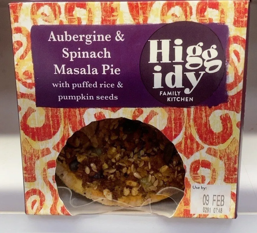 Aubergibe & Spinach Masala Pie