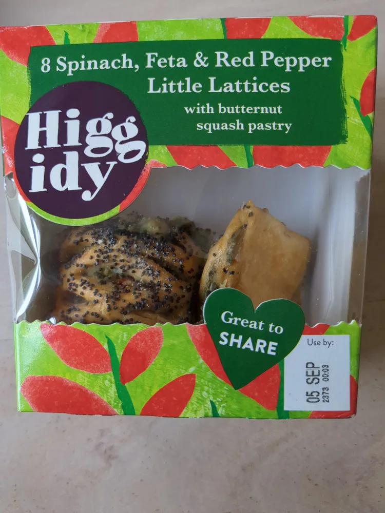 Spinach feta and red pepper little lattices