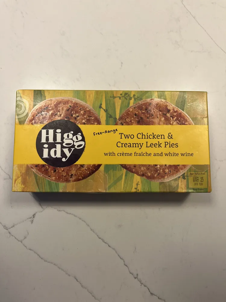 Higgedy free range. Chicken & Creamy Leek Pies (frozen)