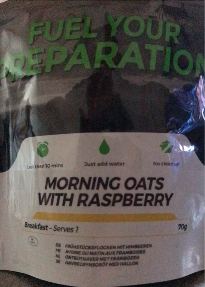 Morning oats with raspberry