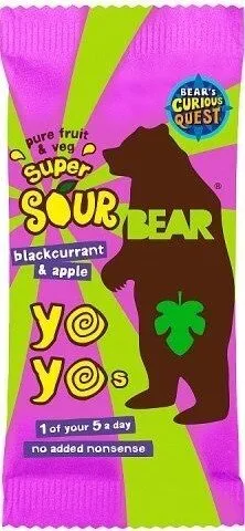 2 Pure Fruit & Veg Super Sour Blackcurrant & Apple Yoyos