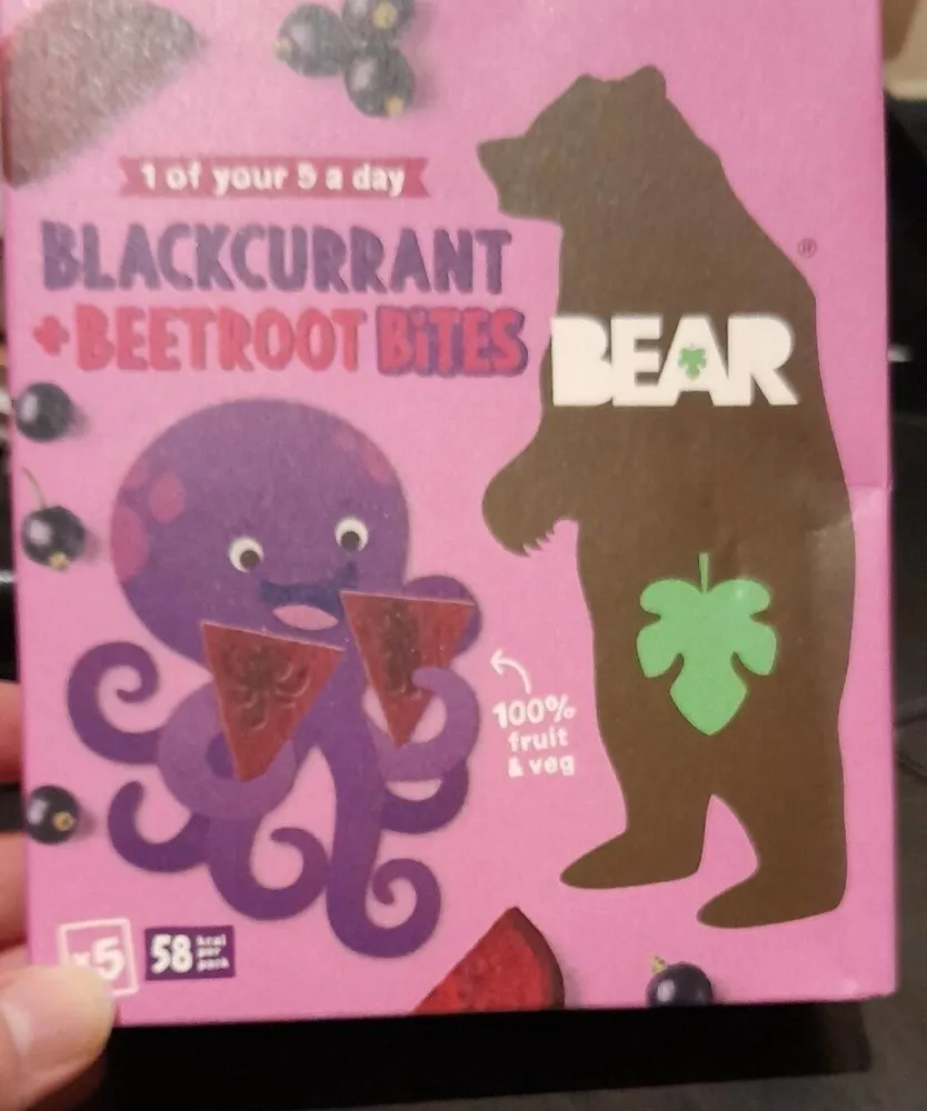 Bear blackcurrant beetroot bites