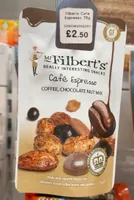 Cafe espresso coffe, chocolate nut mix