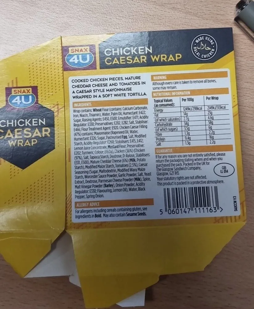 Chicken caesarea wrap
