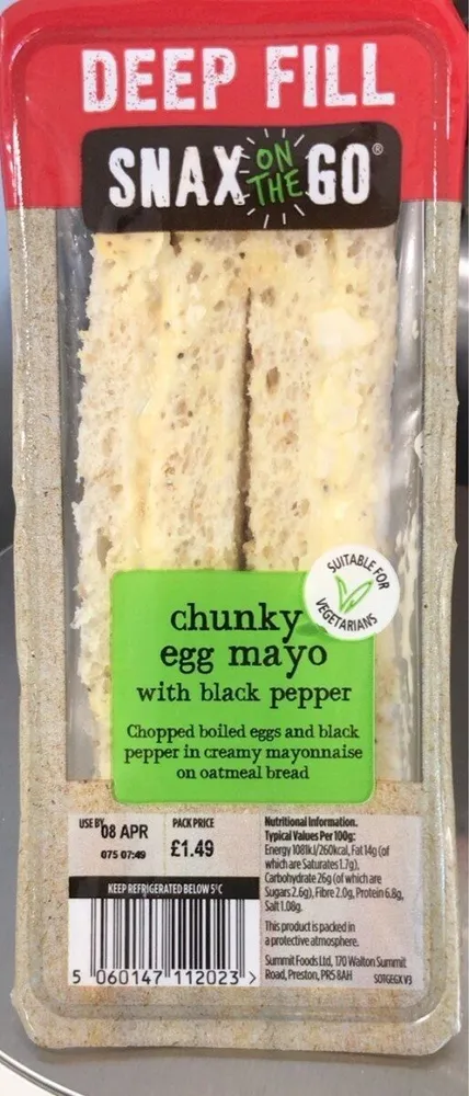 Chunky egg mayo with black pepper