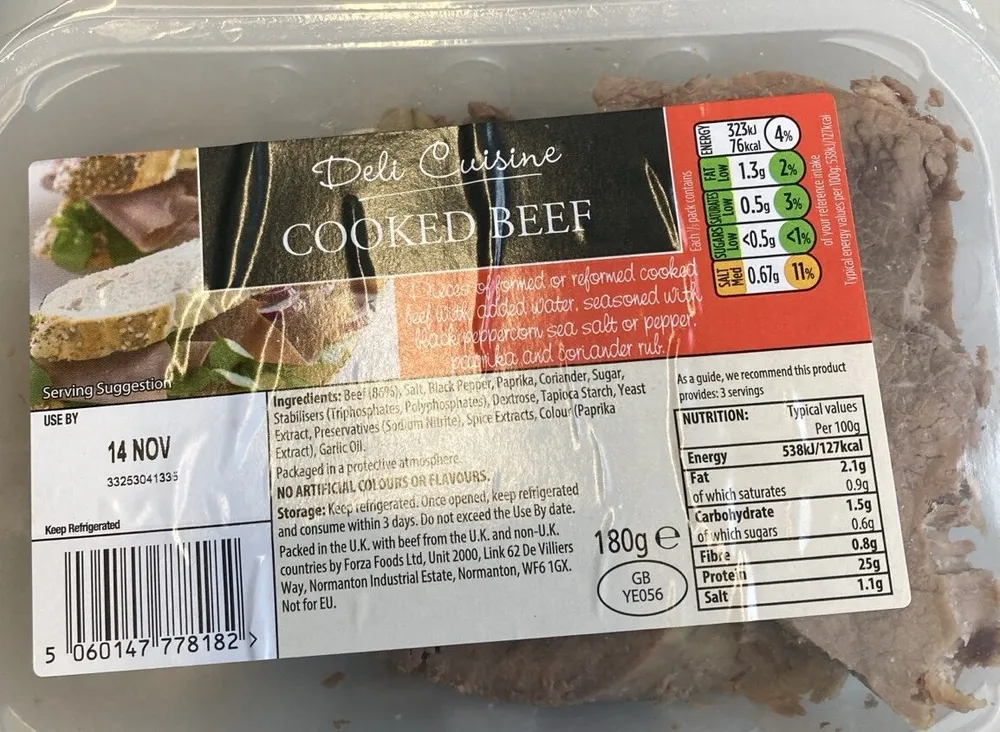 Deli cuisine cooked beef