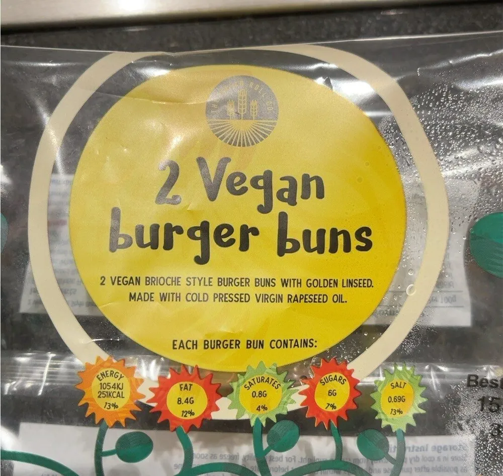 2 Vegan burger buns