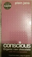 Conscious Organic Raw Chocolate Plain 70%