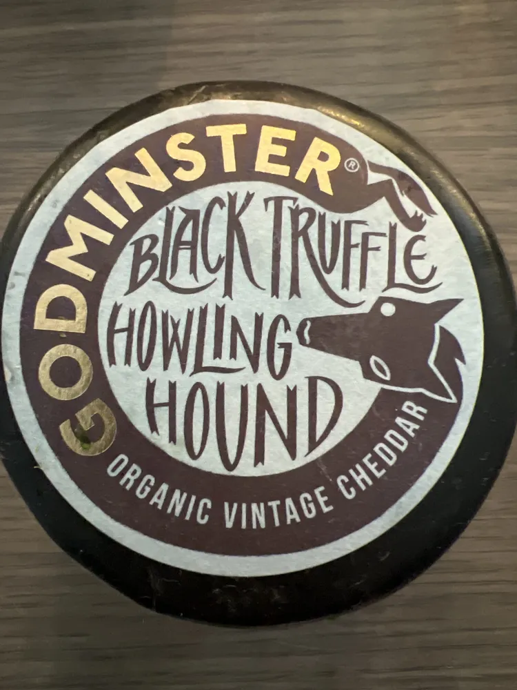 Vintage organic cheddar black truffle