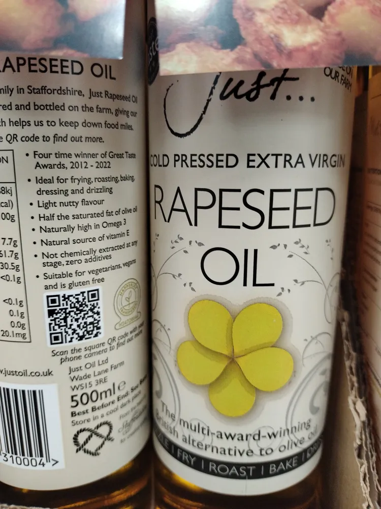 Cold Pressed Extra Virgin Rapeseed Oil