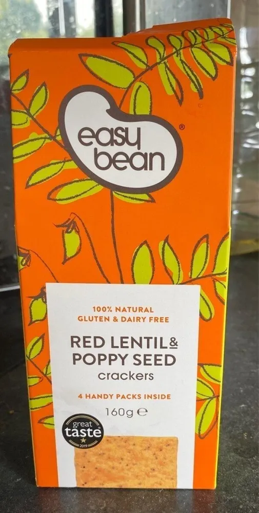 Red lentil&poppy seeds crackers