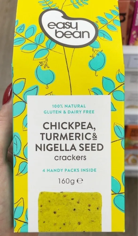 Chickpea, turmeric and Nigella seed crackers