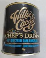 Willie's cacao Chef's drops 72% Rio Caribe Dark Chocolate