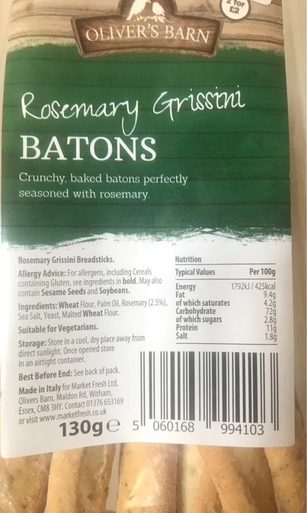 Rosemary Grissini Batons