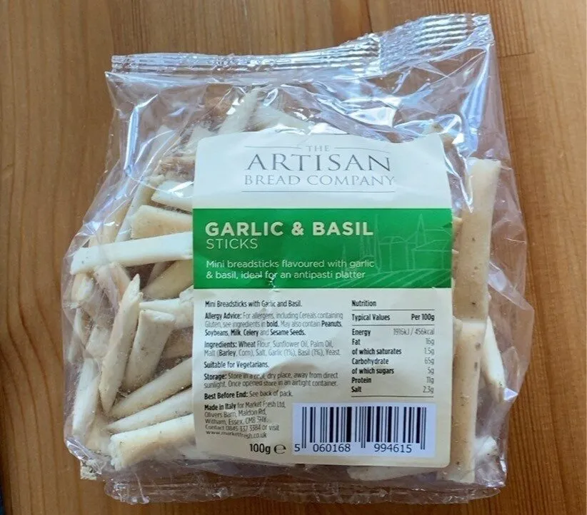 Garlic and basil sticks
