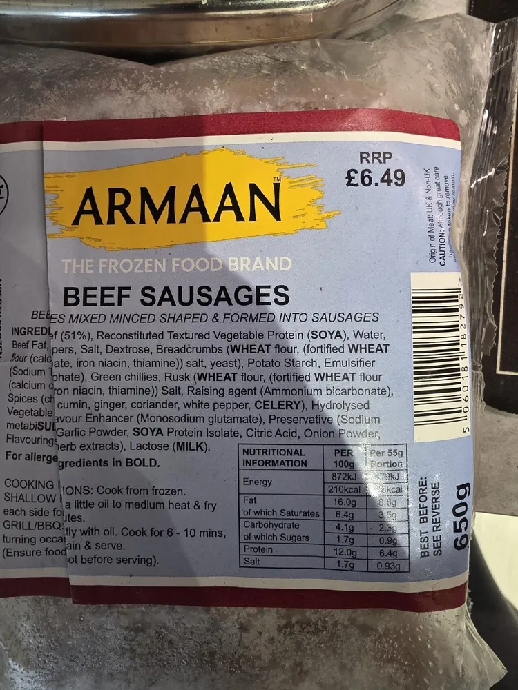 Beef Sausages