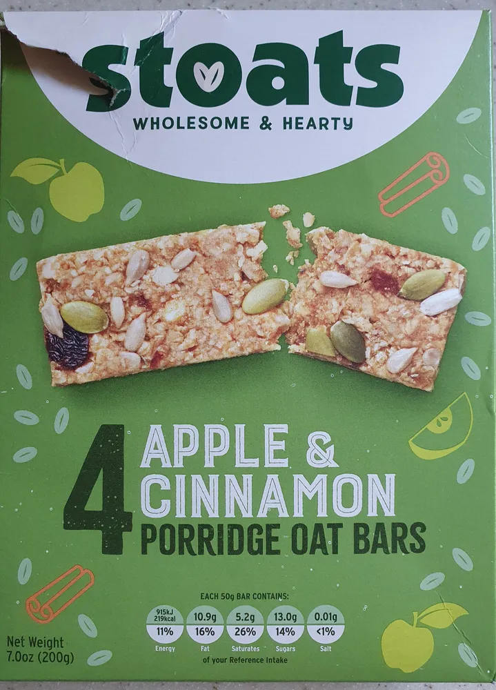 Apple and Cinnamon Porridge Oat Bars