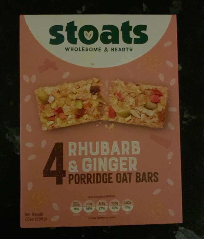 Rhubarb & Ginger Porridge Oat Bars