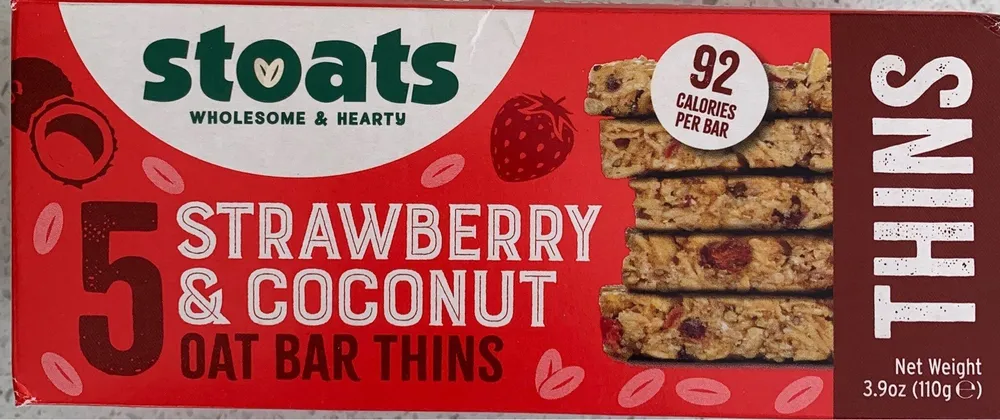 Oat bar thins strawberry and coconut