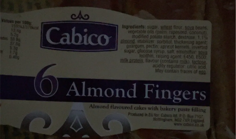 Almond fingers