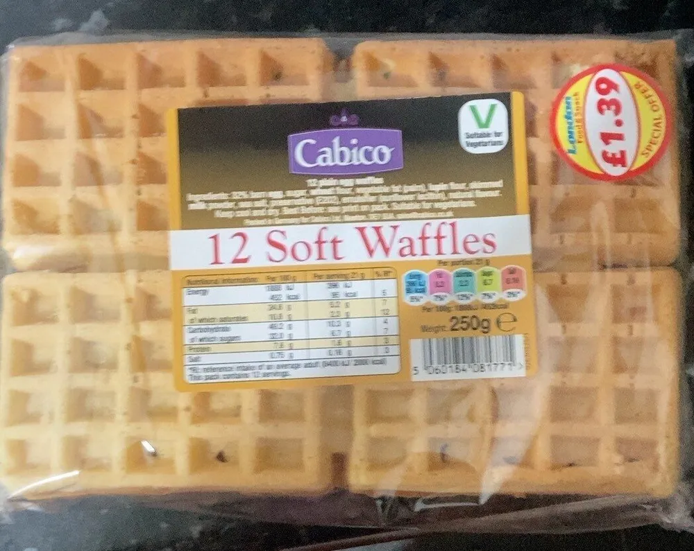 12 soft waffles