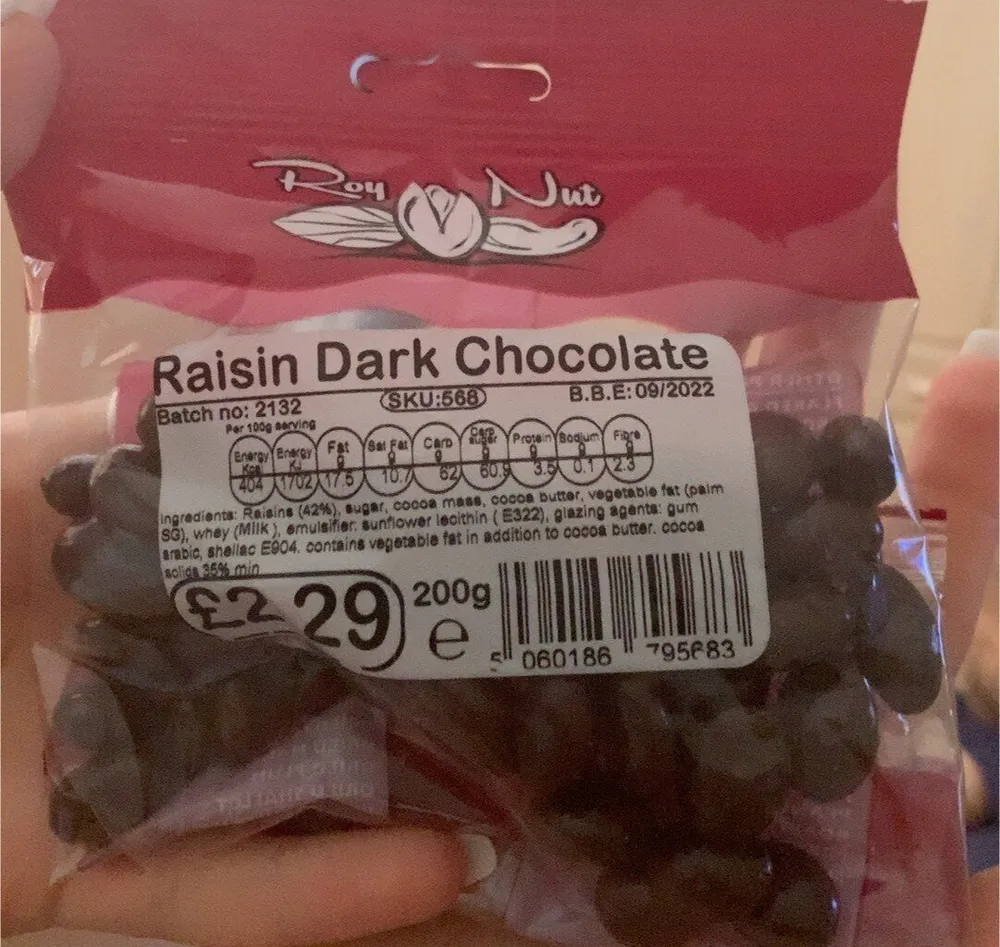 Raisin dark chocolate