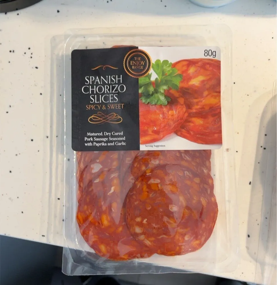 Spanish chorizo slices