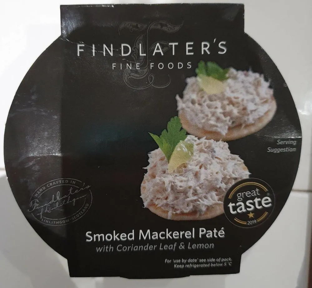 Smoked mackerel paté with coriander leaf and lemon