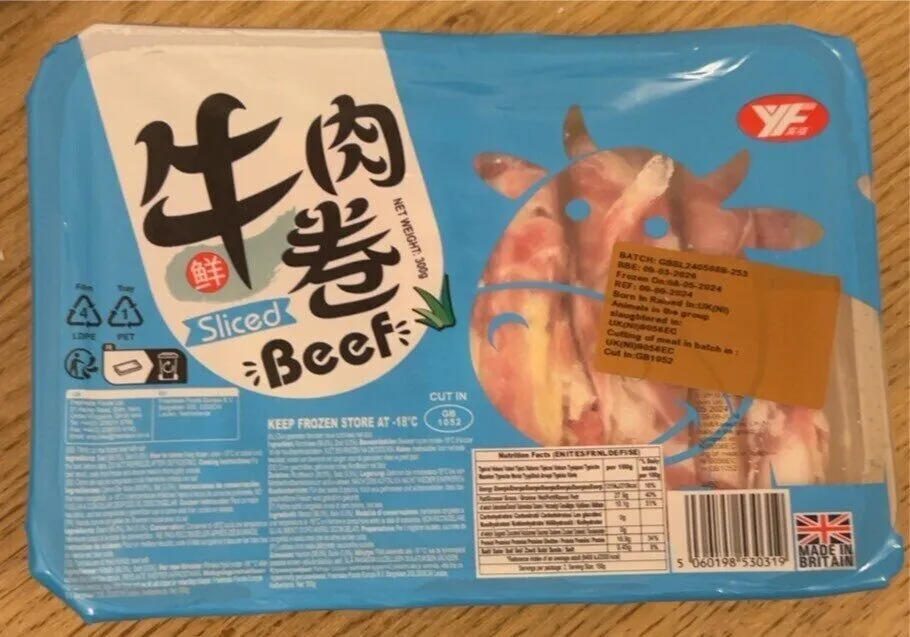 Sliced beef