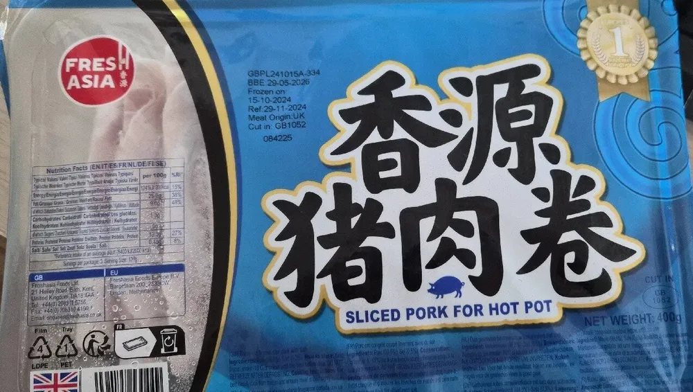 Sliced pork