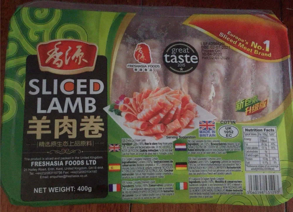 Sliced lamb