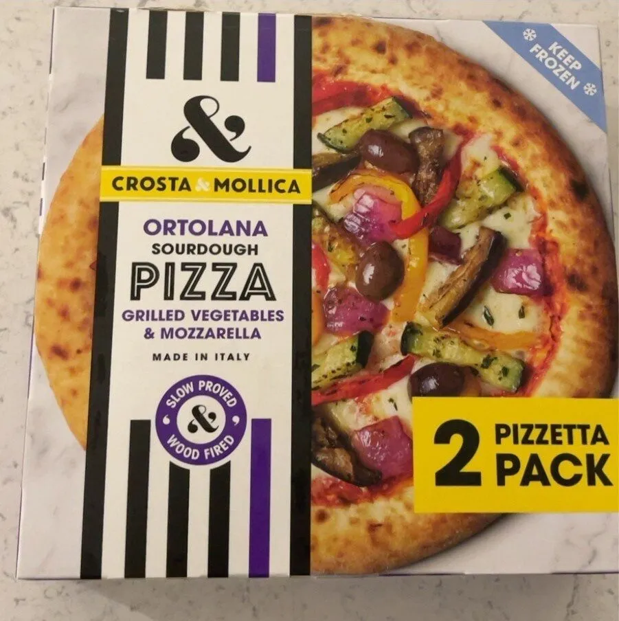Ortolana sourdough pizza grilled vegetables & mozzarella