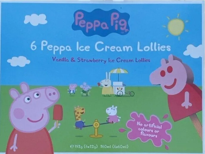 6 peppa ice cream lollies