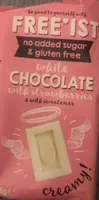 White chocolate with strawberries and sweetener