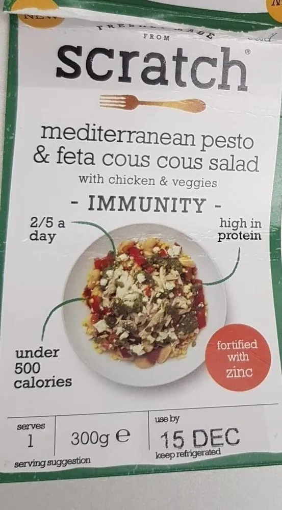 Mediterranean Pesto Feta Cous Cous Salad