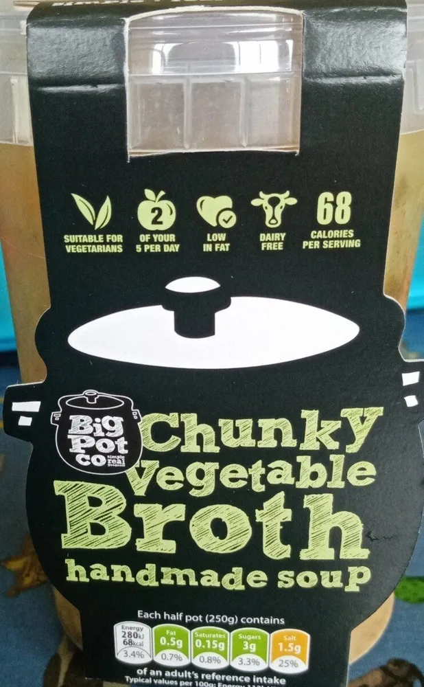 Chunky vegetable broth handmade soup