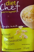 Sweet caramel microwavable popcorn