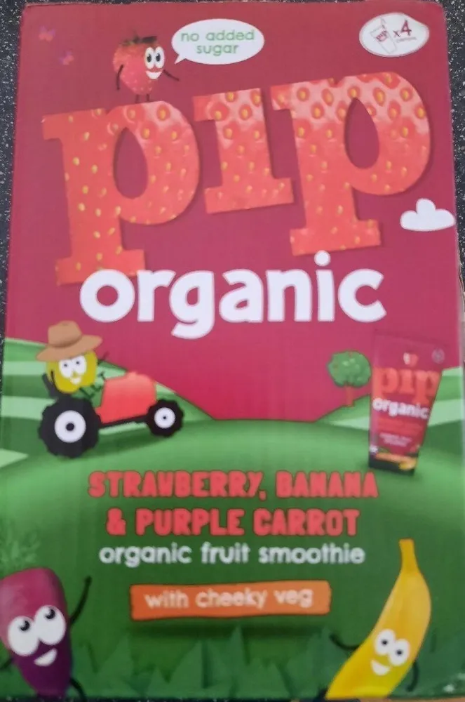 Strawberry, banana and purple carrot smoothie