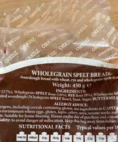 Whole grain spelt bread