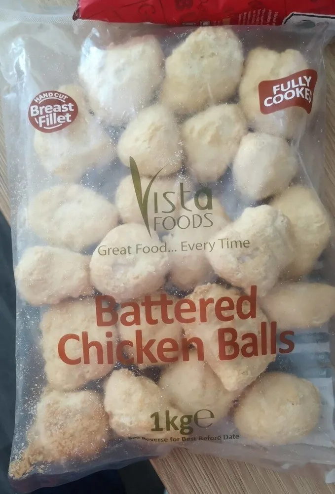 Battered chicken balls