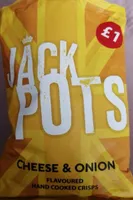 Jack Pots Cheese & Onion hand cooked crisps